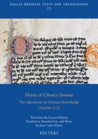 Henry of Ghent's Summa: The Questions on Human Knowledge: (Articles 2-5) 9042945575 Book Cover