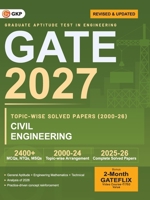 GATE 2027 Civil Engineering Topic-wise Previous Year Solved Papers (2000-2026) 27 Years PYQ with Detailed Solutions MCQs, NTQs & MSQs GATE CE Topicwise Question Bank 9369145869 Book Cover
