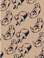 Sea Otter Patterns: Cute Otter College Ruled Line Notebook 1073029972 Book Cover