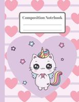 Composition Notebook: Kawaii Caticorn - Standard Composition Book Size - Matte Softcover with Name Space 1082038814 Book Cover