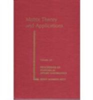 Matrix Theory and Applications (Proceedings of Symposia in Applied Mathematics) 0821801546 Book Cover