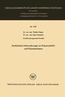 Analytische Untersuchungen an Polyacrylnitril- Und Polyesterfasern 366306171X Book Cover
