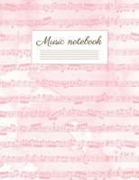 Music notebook: wide staff manuscript paper 8.5x11 120 pages 8 staves per page easy to write on perfect for learning 1692510193 Book Cover