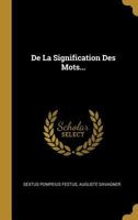 De La Signification Des Mots... 0341220221 Book Cover