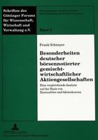 Besonderheiten Deutscher Boersennotierter Gemischtwirtschaftlicher Aktiengesellschaften: Eine Vergleichende Analyse Auf Der Basis Von Kennzahlen Und A 3631325436 Book Cover