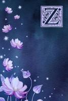Z: Monogram Initial Notebook with Purple floral design 1080849068 Book Cover
