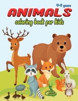 Animals coloring book for kids 4-9 years: Beautiful coloring animals pages sticker draw null Book Cover