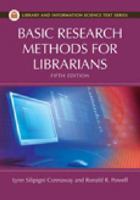 Basic Research Methods for Librarians 1591581125 Book Cover