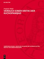 Versuch Einer Kritik Der Kaṭhopaniṣad 3112766482 Book Cover