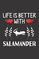 Life Is Better With Salamander: Salamander Lovers Funny Gifts Dot Grid Journal Notebook 6x9 120 Pages 1673921108 Book Cover