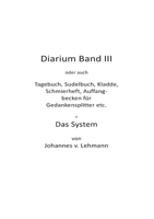 Diarium III + Das System 3752844183 Book Cover