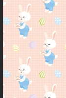 Notebook Journal: Easter Bunny in Blue Clothing with Eggs on Pink Plaid Cover Design. Perfect Gift for Boys Girls and Adults of All Ages. 1651106142 Book Cover