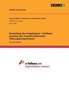 Bewertung des Fragebogens Gießener Inventar der Transformationalen Führungskompetenzen 3668482942 Book Cover