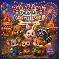 Baby Animals Go to the Carnival: A Bilingual English Spanish Picture Book for Kids About Friendship, Fun, Rides, Games, and Sharing (Baby Animals Bilingual Adventures) B0H7WLH124 Book Cover