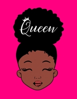 Queen: Black Girl Magic Writing Notebook Journal 8.5" x 11" 100+ Pages. Journal Notebook for Note Taking, Diary, Journaling, Gratitude and Reminder for Girls, Women and Men 1677458607 Book Cover