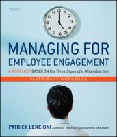 Managing for Employee Engagement Participant Workbook 0470520736 Book Cover