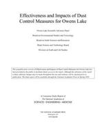 Effectiveness and Impacts of Dust Control Measures for Owens Lake 0309670799 Book Cover