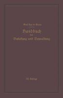Handbuch Der Verfassung Und Verwaltung in Preussen Und Dem Deutschen Reiche (Classic Reprint) 3662357631 Book Cover