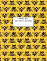 Honey Bee Composition Notebook: Repeating Decorative Pattern Design with Wide Ruled Lines and Numbered Pages 1081103485 Book Cover