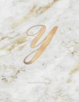Graph Paper Notebook : Marble Elegant Gold Monogram Letter y Grid and Quad Rule (8. 5x11) Composition Notebook for Students 1793855935 Book Cover