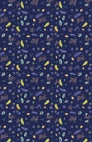 Bullet Dot Grid Journal: Simple Colorful Plants Doodle Blue Pattern, Dotted Grid, (5.5 x 8.5) 1695397789 Book Cover