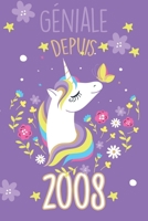 g�niale depuis 1984 avec une belle licorne: Carnet de notes lign� ou un Journal pour les filles, remplir de 110 pages (15 x 23 cm), (couverture souple finition matte, bullet journal, planner, planning 1661483615 Book Cover