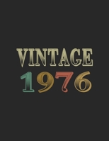 Vintage 1976 Notebook: Elegant Blank Lined Journal Diary Funny 50th Birthday Perfect Gift 50 Years Old Gift Idea for Women And Men anniversary with Retro Color design: Amazing best great College Ruled 1660196388 Book Cover