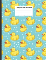 Composition Notebook: Yellow Rubber Ducks Swimming Cute Design Cover 100 College Ruled Lined Pages Size (7.44 x 9.69) 1082125415 Book Cover