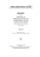 Lobbying reform: proposals and issues B083XTG94T Book Cover