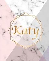 Katy: Personalized Gift Luxury Marble Glossy Pink Purple Faux Gold Print Softcover Notebook Journal 1700534661 Book Cover