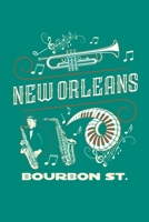 New Orleans Bourbon St: New Orleans Journal, Louisiana Souvenir Notebook Note-Taking Planner Book, Birthday Present, Mardi Gras Gifts 1671106555 Book Cover