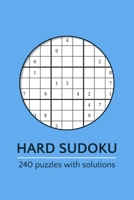 Hard Sudoku: Minimalist Blue Cover 240 Hard Sudoku Puzzles 1661277675 Book Cover