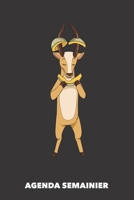 Agenda Semainier: L'antilope aime le canteloupe A5 manuscrit florale - Carnet hebdomadaire 52 semaines pour les gens à la mode (noir) (French Edition) 1687869243 Book Cover