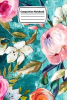 Composition Notebook: Floral Flower Watercolor, 6x9 inches, 120 Blank Lined Pages, Mate cover 1702092690 Book Cover