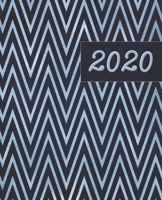 2020: Weekly and Monthly Planner (Light Blue/Dark Blue Zigzag) 7.5x9.25 Size 1677821159 Book Cover