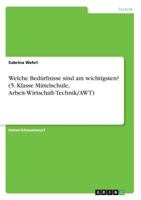 Welche Bed�rfnisse sind am wichtigsten? (5. Klasse Mittelschule, Arbeit-Wirtschaft-Technik/AWT) 3668232512 Book Cover