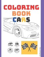 COLORING BOOK CARS: book activity for adult ,antistress, relaxing,detent black page ,blank page drawn page 100 pages 8.25" x 11" B087LG8S52 Book Cover