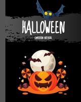 Halloween Composition Notebook: Jack-o'-Lantern Pumpkin 8x10" 110 Pages Wide Ruled Paper, Blank Lined Diary / Journal / Notes, Book Gifts (Halloween Composition Books) 169217973X Book Cover