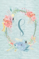 Notebook 6x9 - Initial S - Light Blue and Pink Floral Design: College ruled notebook with initials/monogram - alphabet series. 167646011X Book Cover