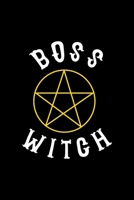 Boss Witch: Custom Interior Grimoire Spell Paper Notebook Journal Trendy Unique Gift Solid Black Spell Books 1696480914 Book Cover