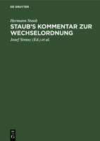 Staub's Kommentar zur Wechselordnung 3111303853 Book Cover