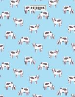 Notebook: Cow on blue cover and Dot Graph Line Sketch pages, Extra large (8.5 x 11) inches, 110 pages, White paper, Sketch, Draw and Paint 1724420747 Book Cover