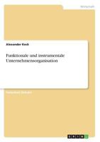 Funktionale und instrumentale Unternehmensorganisation 3656723923 Book Cover