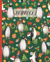 Notebook: Cute Penguins Drawing & Christmas Party - Lined Notebook, Diary, Track, Log & Journal - Gift Idea for Boys Girls Teens Men Women (8x10 120 Pages) 167397984X Book Cover