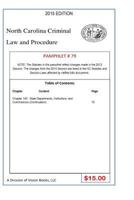 North Carolina Criminal Law and Procedure-Pamphlet 79 1503243915 Book Cover