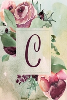 C: Wine Green Floral 6"x9" Lined Notebook 1704007534 Book Cover