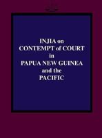 Injia on Contempt of Court in Papua New Guinea and the Pacific 998087919X Book Cover