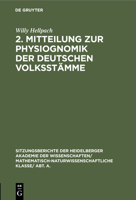 2. Mitteilung zur Physiognomik der deutschen Volksstämme 311245927X Book Cover