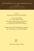 Einsatz Neuer Laser-Technologien Zur Messung Der Abweichung Von Der Geradlinigkeit 3531027190 Book Cover