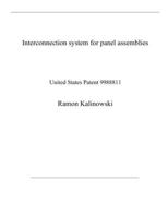 Interconnection system for panel assemblies: United States Patent 9988811 null Book Cover